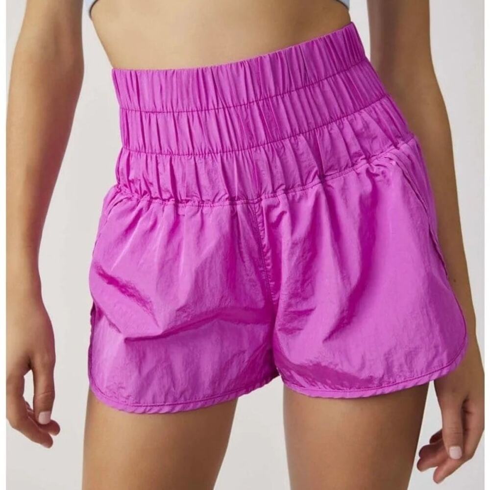 NWT FP Movement The Way Home Shorts Free People Neon Magenta Pink Lounge Small S